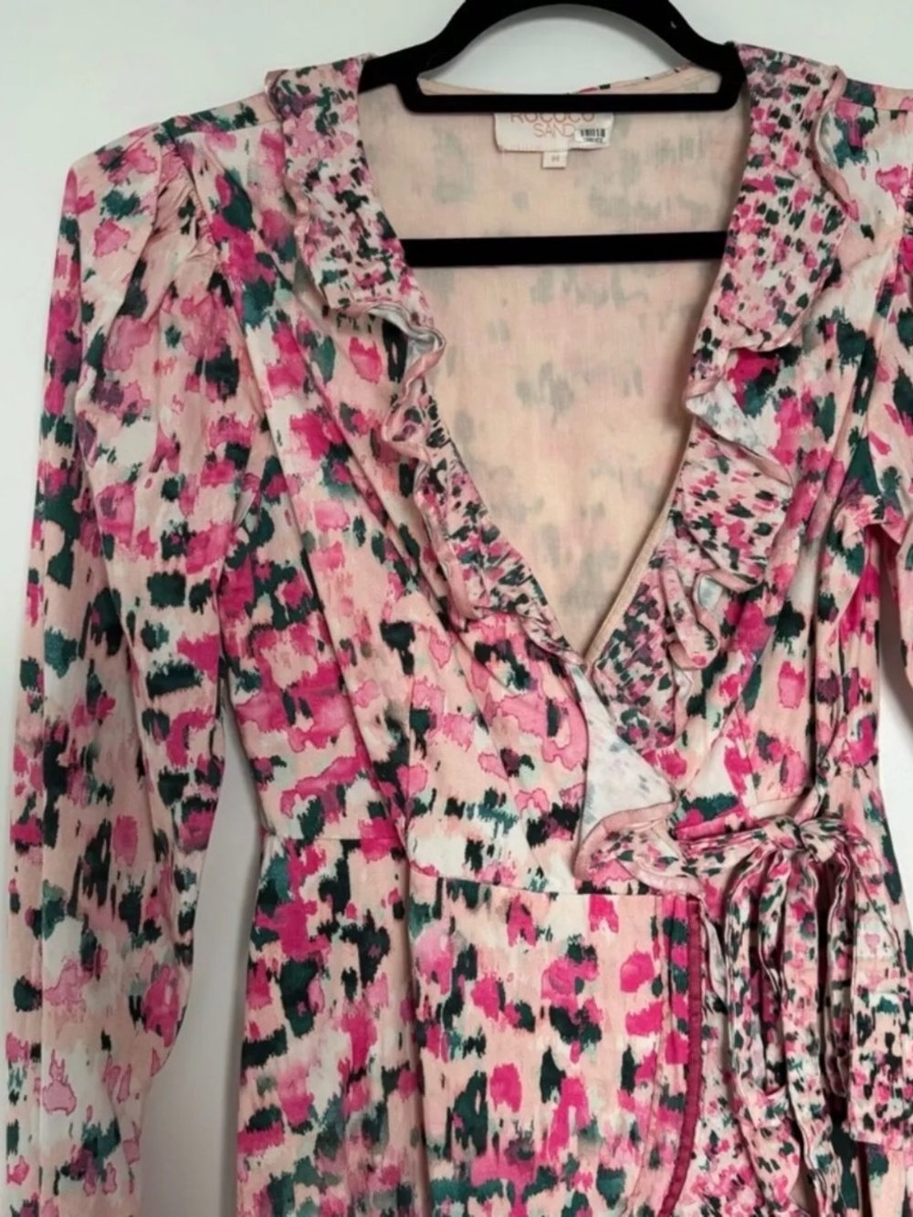 Revolve Rococo Sand Mini Wrap Dress Size Medium - Picture 6 of 8